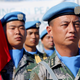 Chinese Peacekeepers in the United Nations Mission to South Sudan (UNMISS) parade in Juba.